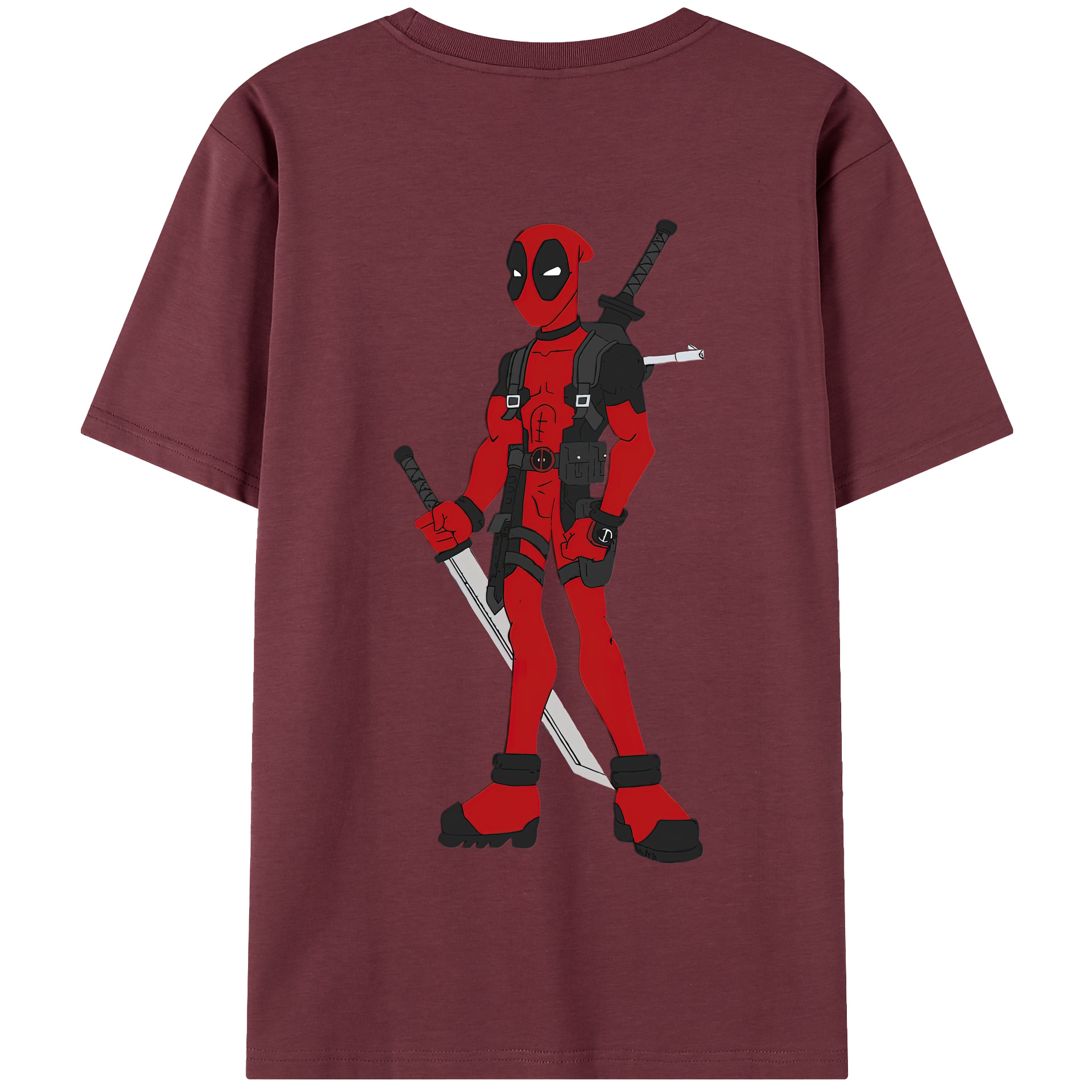 （画像用） Deadpool デッドプール 綿100％半袖Tシャツ（背面プリント）